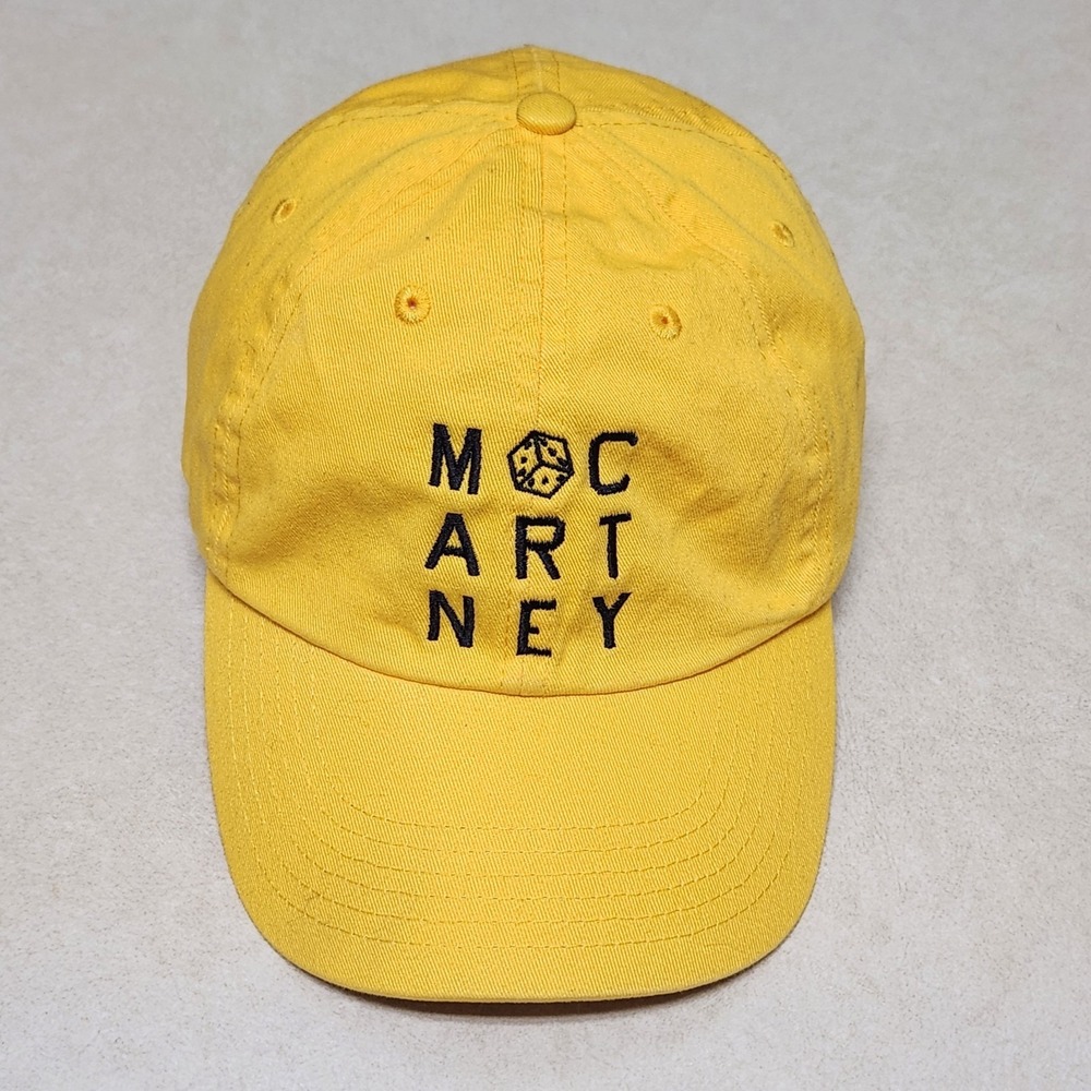 McCartney Yellow Cotton Baseball Cap Embroidered Graphic Adjustable Hat Mens